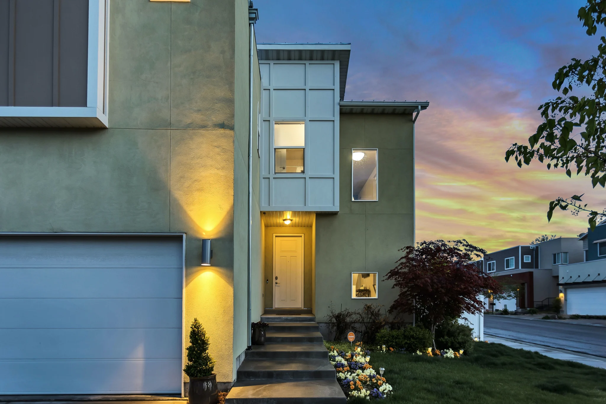A modern, efficient home powered by renewable (geothermal) energy in South Salt Lake, United States.