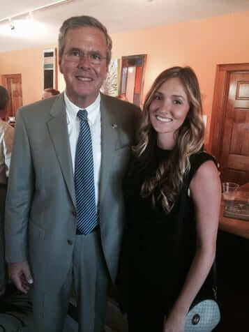 Kaitlin with Jeb Bush, who has stated “I think we should phase out, through tax reform, the tax credits for wind, for solar, for the oil and gas sector, for all that stuff.”