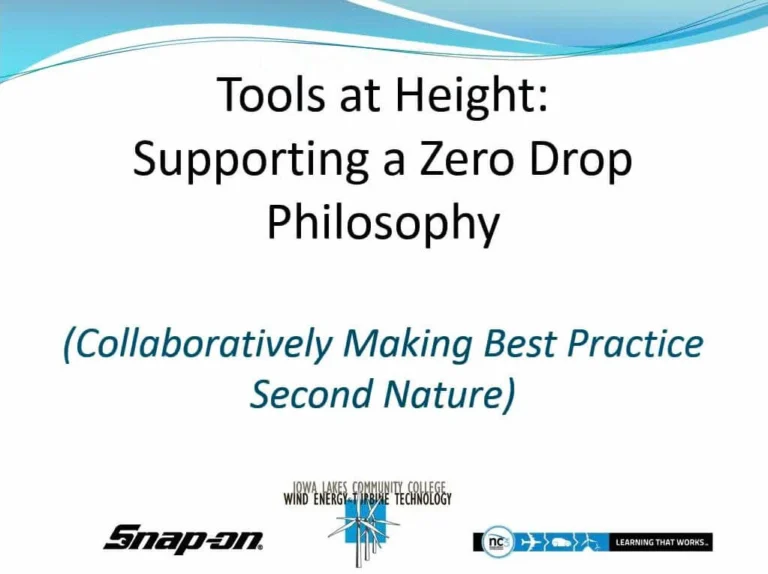 Cover slide for a webinar on Tools at Height.