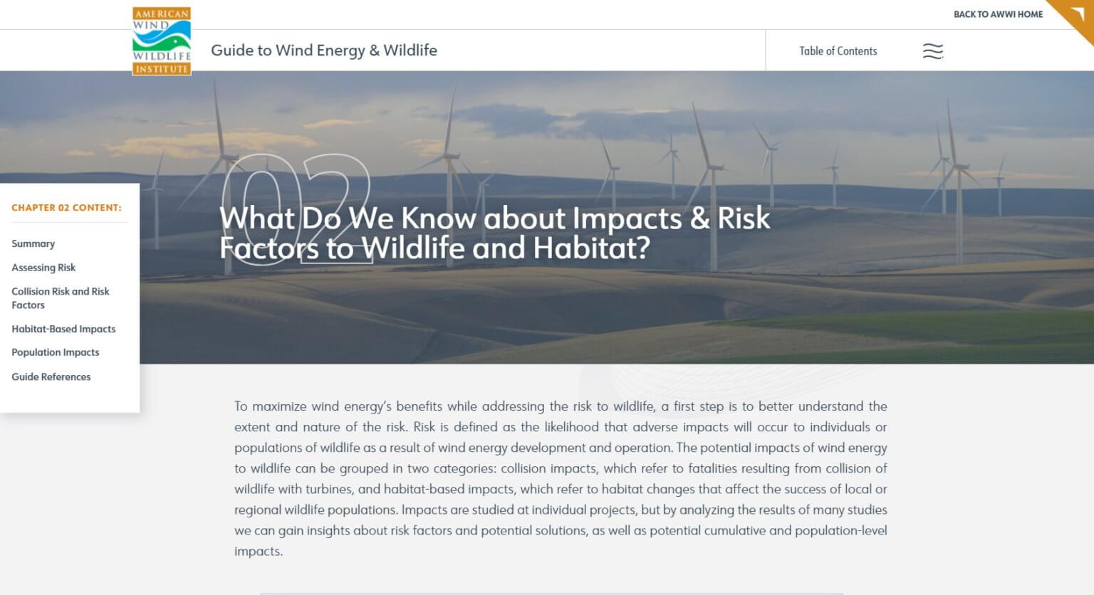 AWWI’s New Wind Energy and Wildlife Guide Educates Public on ...