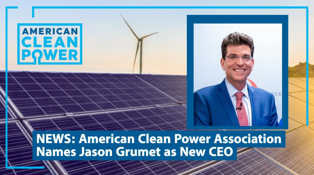 Promotional banner announcing new ACP CEO Jason Grumet.