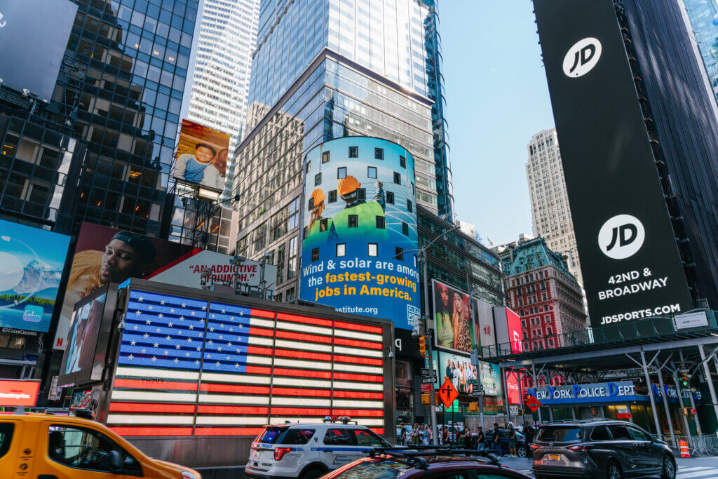 An ACP advertisement featured in Times Square.