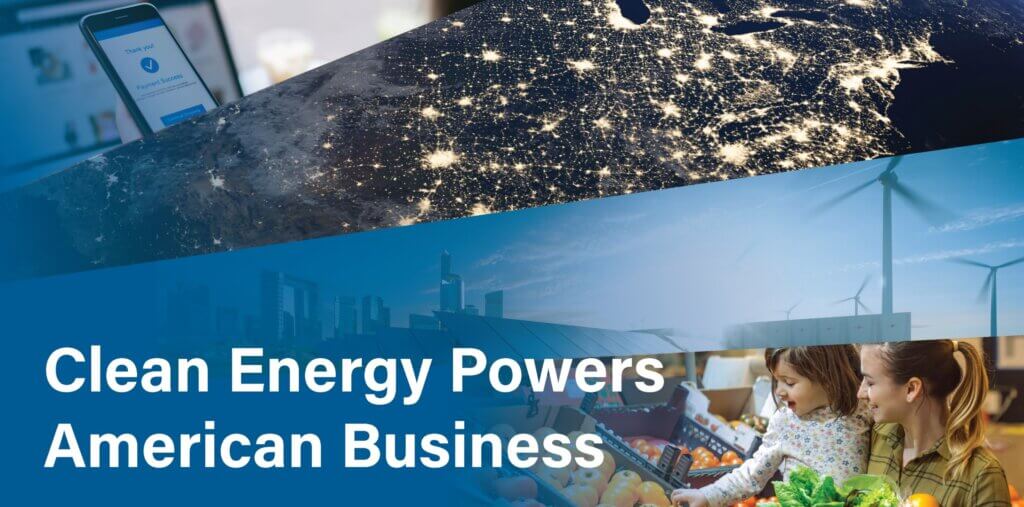 Promotional banner for ACP's Clean Energy Powers American Business resource.