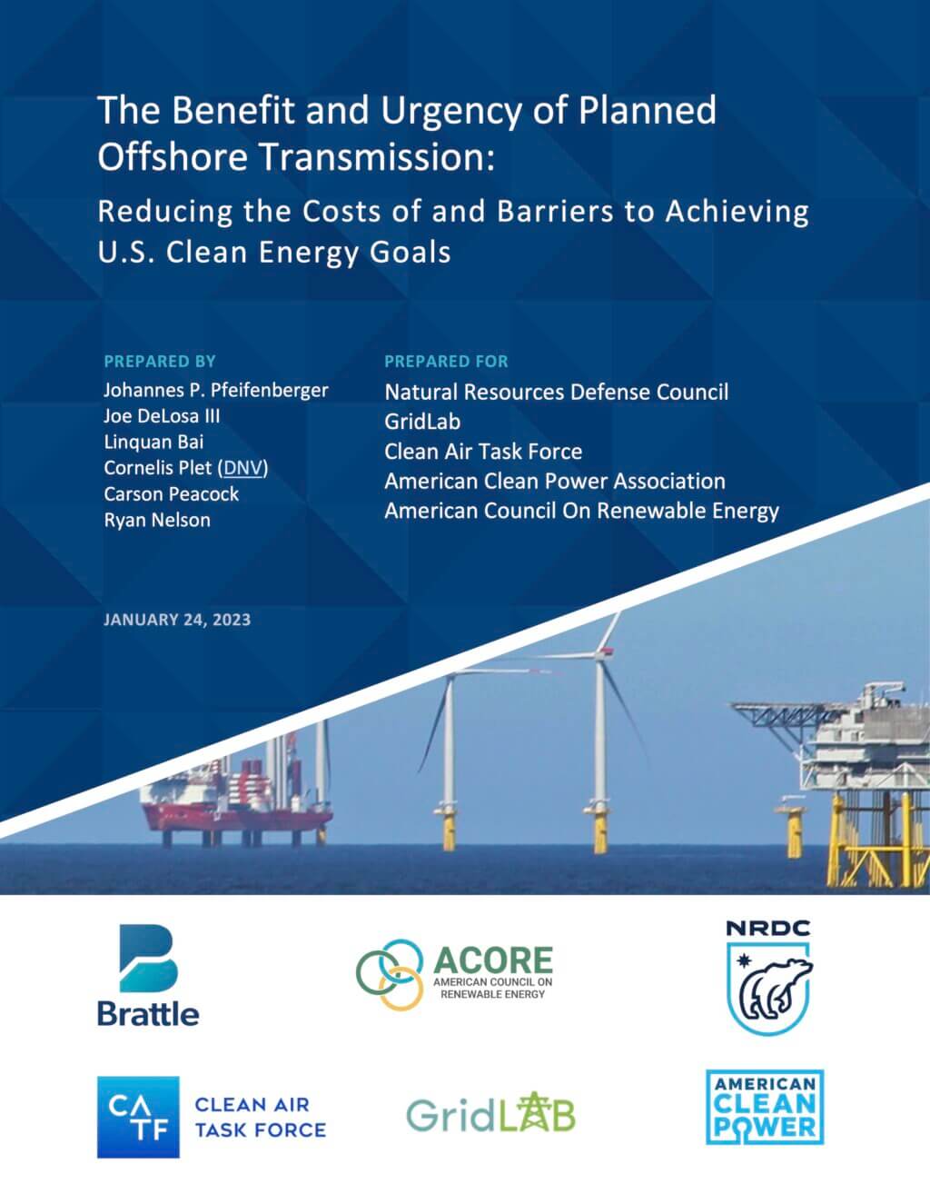 Cover Photo for ACP's The Benefit and Urgency of Planned Offshore transmission Presentation.