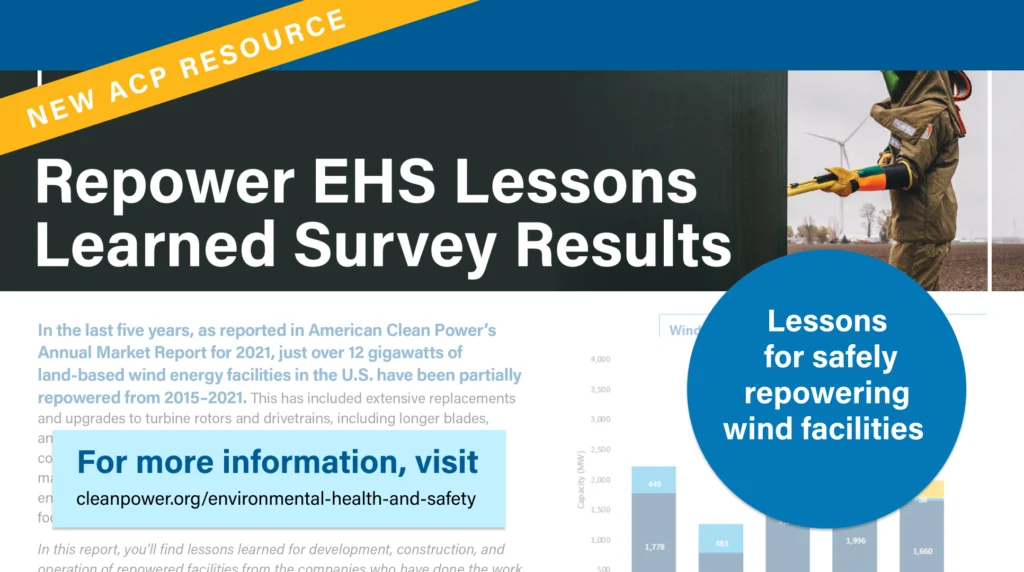 ACP Resource Banner on Safely Repowering Wind Facilities.