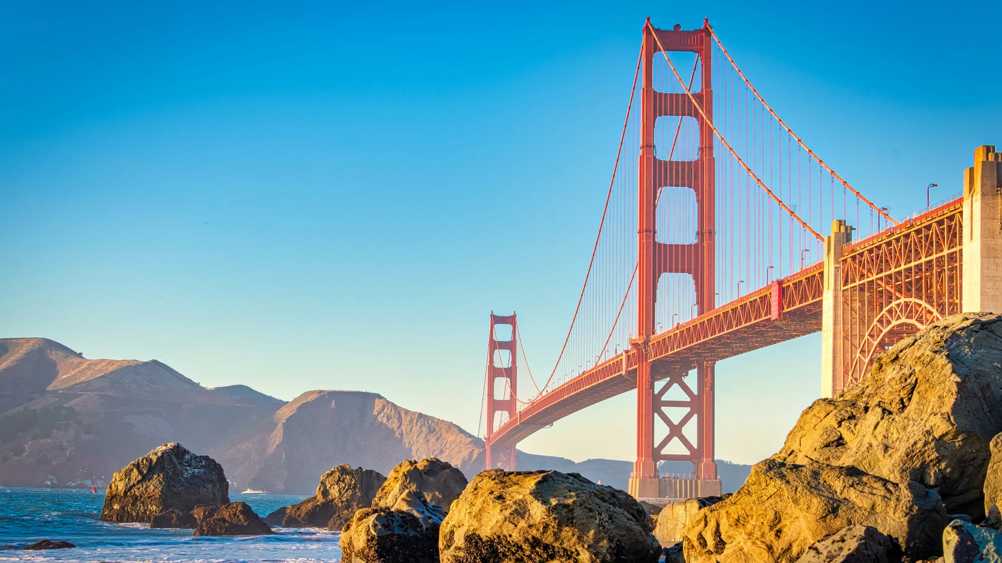 The Golden Gate Bridge.