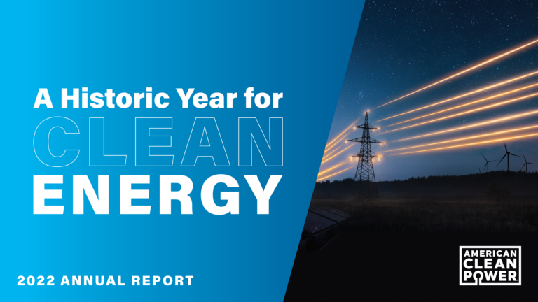 Cover Photo for ACP's 2022 Annual Report: A Historic Year for Clean Energy.