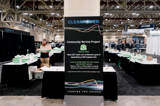 The signage and layout of CLEANPOWER's Community Service Project "Clean the World."