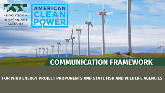 This image is the cover for AFWA-ACP's Communications Framework for wind energy project proponents and state fish and wildlife agencies.