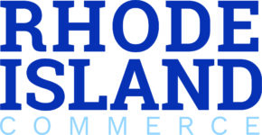 The logo for Rhode Island Commerce, a sponsor of ACP's Offshore Windpower Conference.