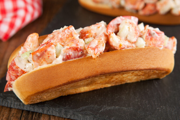Close-up image of a Lobster Roll sandwich to promote ACP's Offshore WINDPOWER 2023 Conference in Boston.