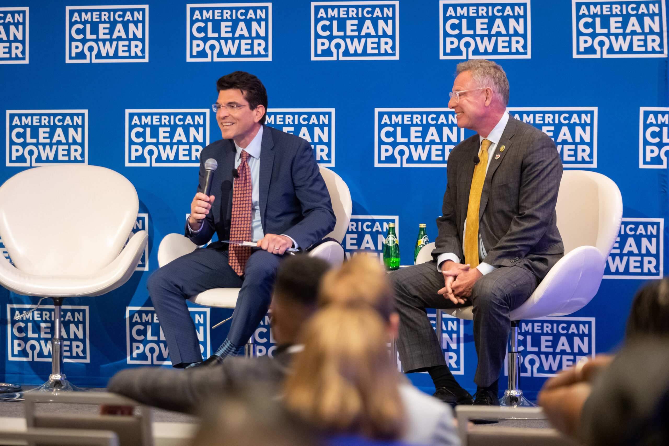 ACP CEO with Representative Scott Peters on stage at Clean Power on the Hill 2023.