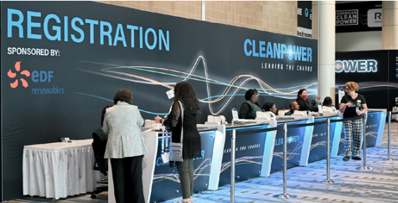 An image of ACP's CLEANPOWER Conference Registration Counter, a sponsorship opportunity.