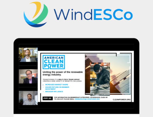 the windesco logo above a computer with an ACP webinar playing on it