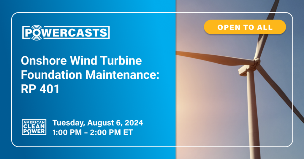 PowerCast Title slide: Onshore Wind Turbine Foundation Maintenance: RP 401