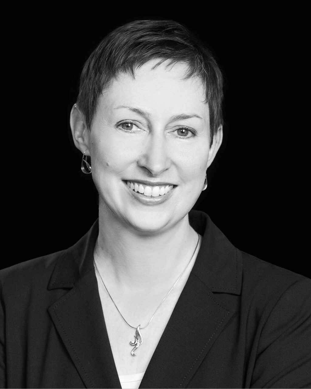 black and white headshot of Sarah Cottrell Propst