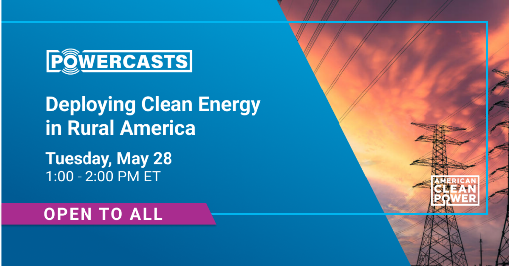 Deploying Clean Energy in Rural America PowerCast title slide