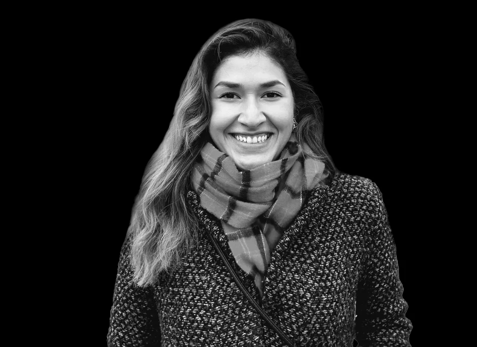 black and white headshot of luisa caceres