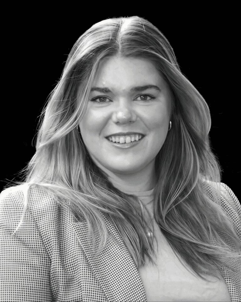 black and white headshot of Evie Hobbs