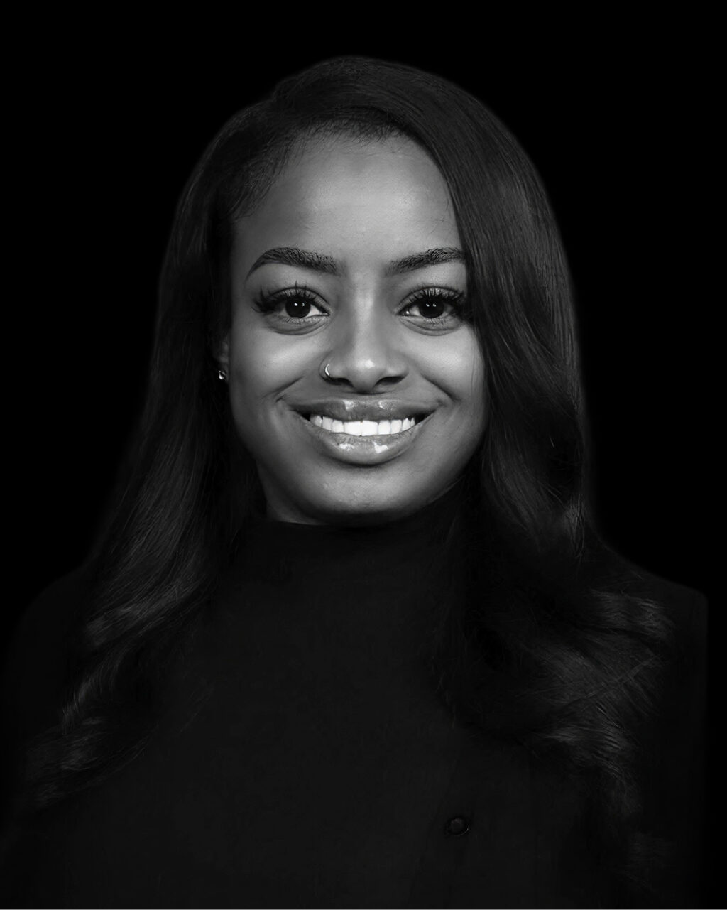 black and white headshot of april lastrape