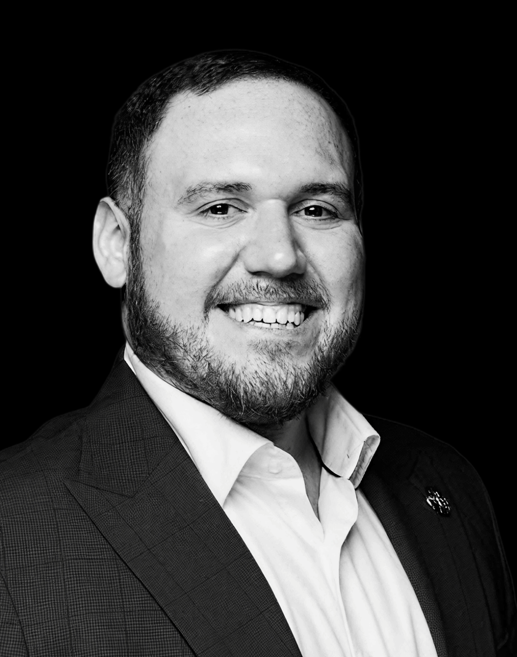 Black and white headshot of Christian Sanchez