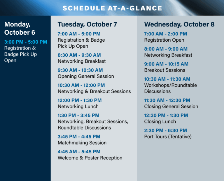 A schedule for Offshore WINDPOWER 2025