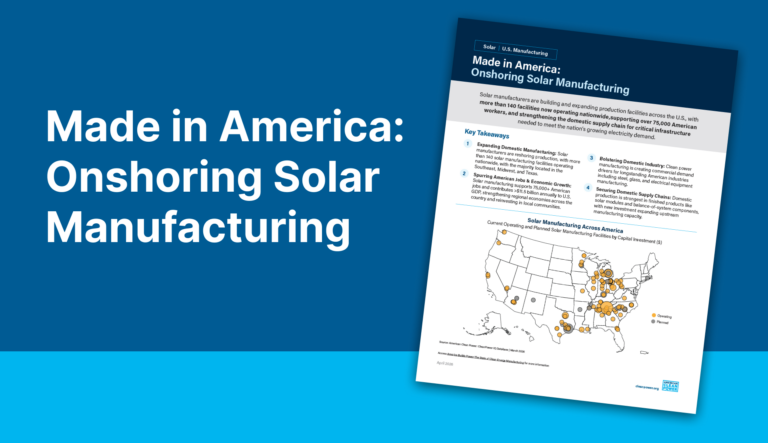 Solar Manufacturing Fact Sheet Cover