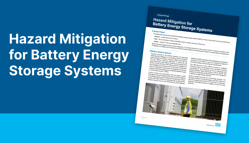 Hazard Mitigation for Battery Energy Storage Systems