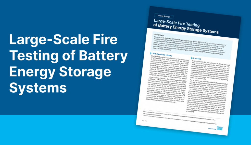 Large‑Scale Fire Testing for Battery Energy Storage Systems